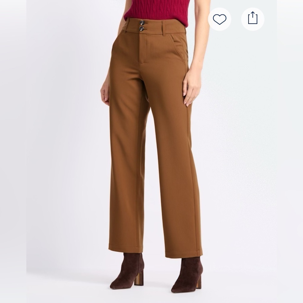 NWT- Dictionary Estrella Gabardine Double Button Straight Leg Trouser